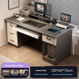 Ensemble de bureau et de chaise de bureau moderne et durable en MDF avec tiroirs pour usage commercial, adapté aux appartements, postes de travail sains - Product Image 2