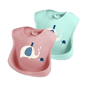 Lindo elefante patrón silicona bebé babero 3D suave lavable bebé niños babero impermeable babero para Tolders - Product Image 1