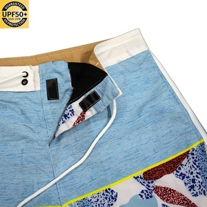 Custom Wholesale Side Panel Pattern Fabric Lightweight Four Way Stretch Panel Shorts Beach Shorts <b>Men</b> Swim <b>Trunks</b> Shorts - Product Image 3