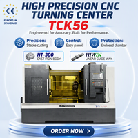 Tour-fraiseuse CNC à lit incliné mono-broche 4 axes de haute précision pour métaux TCK56 750mm avec tourelle motorisée