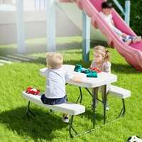 Ensemble table et banc pliants durables en plastique HDPE pour enfants, idéal pour l'extérieur, le jardin, l'école, les pique-niques et le camping