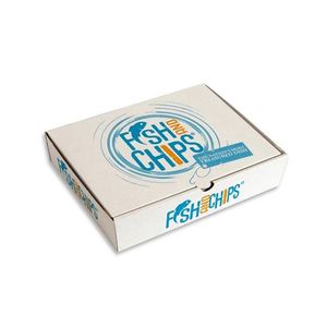 กล่องกระดาษใส่ปลาและมันฝรั่งทอดแบบกำหนดเองพร้อมโลโก้ สำหรับอาหารจานด่วน กล่องกระดาษใส่ปลาและมันฝรั่งทอดแบบนำกลับบ้าน - Product Image 2