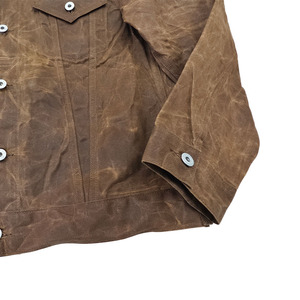 แจ็คเก็ตยีนส์มอเตอร์ไซค์ผู้ชายแบบลำลอง OEM/ODM ดีไซน์เนอร์ติดกระดุม คอตั้ง ทรงเข้ารูป แขนยาว กันน้ำ สีพื้น - Product Image 4