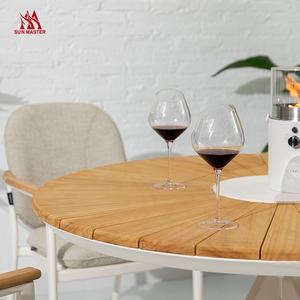 Juego de Mesa de Comedor Redonda de Madera de Teca de Lujo para Exteriores, con 4-6 Sillas, para Hotel, Restaurante, Cafetería, <span class=keywords><strong>Bistro</strong></span>, Jardín, Patio - Product Image 4