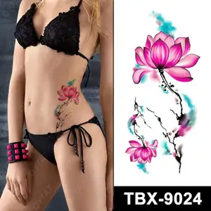 Wholesale Latest Waterproof Temporary Rose Flowers Body Art Sexy Naked Women Tattoos