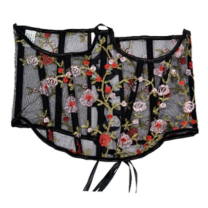 Top Corset en Dentelle Brodé 3D de Haute Qualité avec Fleurs, Effet Photo Réel, pour Femme, Bustier Court Coloré et Élégant - Product Image 3