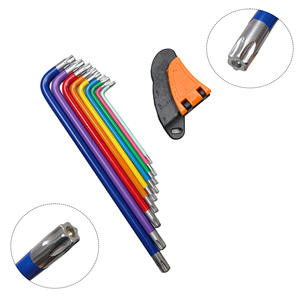 Jeu de 9 clés hexagonales colorées en acier au chrome-vanadium, multi-usages, avec têtes Torx, design fleur de prunier, métriques - Product Image 3