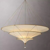 Lustre en métal de style exotique d'Asie du Sud-Est avec LED, taille moyenne, pour chambre à coucher, salon, hôtel, bureau