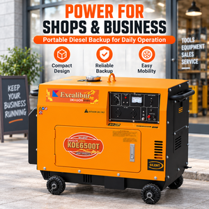 Generador diésel portátil Excalibur <span class=keywords><strong>Dragon</strong></span> Series, generador diésel monofásico/trifásico KDE6500T, 5 Kva silencioso - Product Image 1