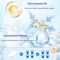 Feuilles de lessive super concentrées écologiques à haute mousse, à base de plantes, enzymatiques et biodégradables