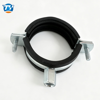 Collier de serrage pour tuyau UTT61 avec revêtement en caoutchouc, attache de tuyauterie de qualité industrielle pour conduites d'eau potable et de chauffage intérieures