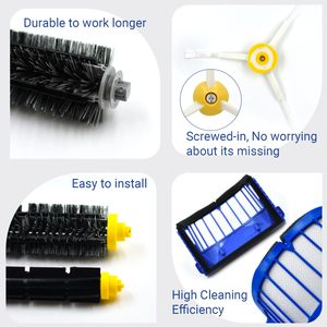 Kit di Accessori di Ricambio per Robot Aspirapolvere iRobot Roomba Serie 600: Spazzola Principale, Filtro, Spazzola Laterale, Ruota Girevole - Product Image 5