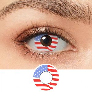 Lentilles de contact colorées Crazy Color, lentilles de contact blanches, lentilles de contact multicolores, lentilles de contact pour cosplay, lentilles de contact Flag - Product Image 6
