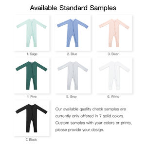 Setelan tidur PJS satu potong untuk bayi, pakaian tidur kustom polos bambu organik bahan Viscose untuk bayi baru lahir, piyama, baju monyet bayi - Product Image 5