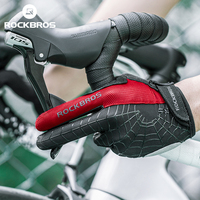 ROCKBROS sarung tangan sepeda bantalan Gel, sarung tangan sepeda lembut bernapas olahraga sepeda motor bersepeda sarung tangan layar sentuh