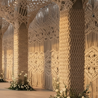 Colonnes de décoration uniques, installation en macramé faite à la main, écologiques, insonorisées, projets commerciaux, directement de l'usine, restaurant