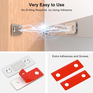No Drill Invisible Magnetic <b>Cabinet</b> Door Catch Cold Rolled Steel Minimalist Design For Wardrobe <b>Cabinet</b> Sliding Door - Product Image 2