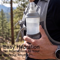 Bouteille d'eau de sport pliable en TPU de qualité alimentaire avec bouchon anti-poussière pour gilet de course, sac à dos et hydratation en extérieur