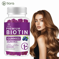 Gummies de biotine en marque blanche OEM 10000 mcg pour la beauté des cheveux, de la peau et des ongles, complément alimentaire pour femmes, 60/120/180 gummies