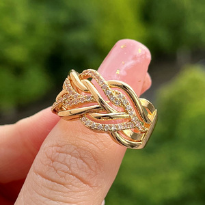 Anello a più strati con design intrecciato, stile geometrico, per uomo e donna - Product Image 3