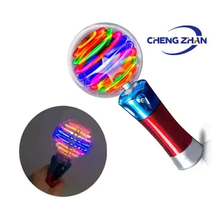 Ánh Sáng-up Quay Đồ Chơi LED Ma Thuật Búp Bê Công Chúa Thanh Ngôi Sao Năm Cánh Ánh Sáng Sáng up Bóng Quay Cây Đũa Phép Sao Đồ Chơi Cho Trẻ Em Đèn Flash