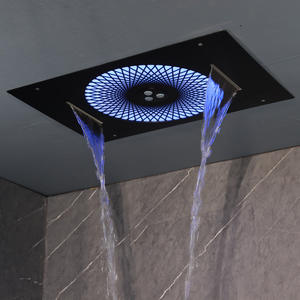 Pommeau de douche LED lumineux en acier inoxydable, cascade cachée, massage, pour salle de bain d'hôtel, montage au plafond H-60X40B - Product Image 2