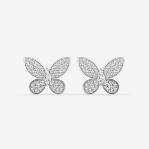 Elegantes Pendientes de Mariposa con Diamantes Cultivados en Laboratorio de 2 Quilates, Corte Marquise, con un Brillo Brillante, Joyería de Lujo Ética - Product Image 3
