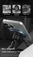 Support de téléphone portable magnétique pour grille d'aération de voiture, réglable, avec lampe RGB et chargeur sans fil rapide 15W pour iPhone 17 16