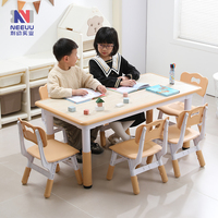 Ensemble table et chaise pour tout-petits en plastique réglable en hauteur, design moderne pour une utilisation en classe et en chambre, mobilier pour maternelle et école