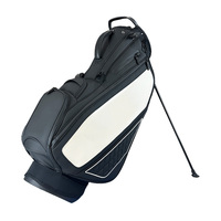 Bolsa de Golf Personalizada en un Clásico y Elegante Diseño en Blanco y Negro, con 14 Compartimentos