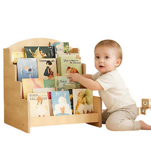 Estantería de Madera de 4 Niveles para Libros Infantiles, Librería Montessori Mini para Niños, Estante de Exhibición de Libros para Guardería - Product Image 1