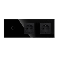 Prises électriques triples UE 16A et interrupteur tactile en verre cristal