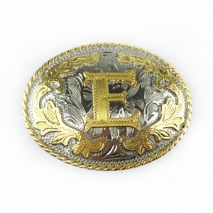 Logo personalizzato Western Cowboy A A A Z alfabeto Captial lettera fibbia della cintura per gli uomini delle donne - Product Image 6