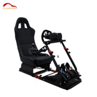 Chaise de jeu avec simulateur de course pliable compatible avec PS4 PS5, équipée d'un volant pour une expérience de course immersive