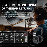 Interface audio professionnelle 2 canaux MD22, 2 entrées 2 sorties, équipement d'enregistrement en direct, chant, mixeur externe USB pour guitare