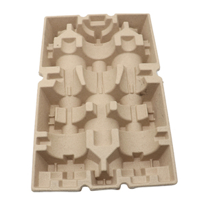 Nhà Máy Sản Xuất Phân Hủy Sinh Học Đúc Bột Giấy Bao Bì Tái Chế Giấy Bột Giấy 3 Chai Rượu Shipper Khay - Product Image 3