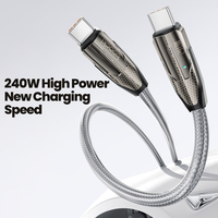 Kabel Pengisian Cepat Toocki Advanced 240W PD3 1 USB-C ke USB-C 5A Arus Tinggi dengan Chip E-Marker