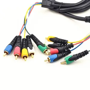 <span class=keywords><strong>Cable</strong></span> <span class=keywords><strong>AV</strong></span> Chapado en Oro de 1.8m con 5 Conectores RCA para HDTV, DVD, VCR, Reproductor de CD y Sistema de Cine en Casa, <span class=keywords><strong>Cable</strong></span> RCA de Audio/Video <span class=keywords><strong>RGB</strong></span> - Product Image 3
