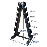 Support de rangement vertical pour haltères, 6 paires, en forme de A, autoportant, avec supports en caoutchouc, pour entraînement de force en salle de sport, directement de l'usine