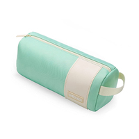 Pochette de papeterie en cuir kawaii personnalisée, étui à crayons multifonctionnel à fermeture éclair pour bureau et école