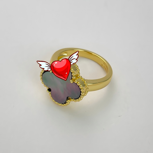 Anillo de Boda de <span class=keywords><strong>Plata</strong></span> de Ley S925 Original con Baño de Oro de 18K y Trébol de Cuatro Hojas, Se Puede Solicitar el Modelo Van Cleef del Catálogo del Vendedor - Product Image 4