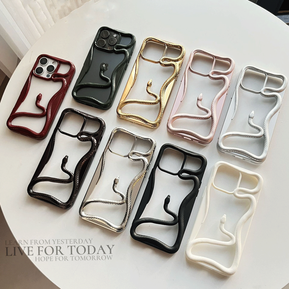 2025 Fashion Hollow Slim 3D <strong>Snake</strong> <strong>Pattern</strong> Phone <strong>Case</strong> for <strong>iPhone</strong> 16 15 14 13 12 11 Pro Max Shockproof 3D Cool Cover