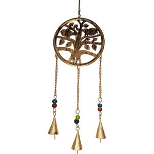 PARIJAT Artesanía Metal Campanas de viento Campana Árbol Energía positiva Decoración para el hogar Campanas colgantes para jardín Hogar Oficina Sala de estar - Product Image 2