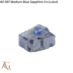 Nano Lab Grown Rough # Z 597 Saphir bleu moyen inclus, taille de pierre précieuse, synthétique, simulé, créé en laboratoire, calibrage Nanosital - Product Image 2