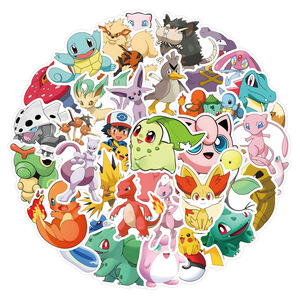 Bán Buôn Chất Lượng Cao 50/60Pcs Pokemoned Máy Tính Xách Tay Manga Anime Dán Không Thấm Nước PVC In Ấn Túi Quái Vật Gương Dán - Product Image 2