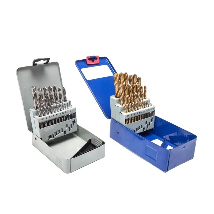 Factory Wholesaler High Quality Metal Case DIN338 HSS Twist Drill Bit Set for Wood Metal and Stainless Steel Drilling