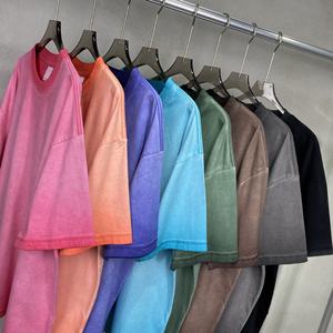 Camisetas gráficas de piedra mineral de gran tamaño Logo Vintage lavado pesado personalizado Streetwear camiseta en blanco para hombres lavado ácido camiseta - Product Image 3