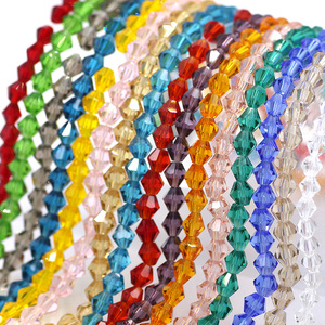 Perles de verre bicone à facettes Zhubi 4mm pour la fabrication de bijoux perles bicone en cristal naturel pour bracelets bricolage artisanat - Product Image 1