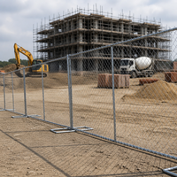 Système de barrières métalliques portables emboîtables 6x12, panneaux de clôture temporaire en grillage, mur de sécurité durable pour zone de travail et infrastructure