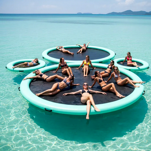 पार्टी तैराकी पूल डॉक के लिए टिकाऊ पानी इंफ्लेटेबल फ्लोट हैममॉक के लिए अनुकूलित pvc <span class=keywords><strong>inflatable</strong></span> matic platform - Product Image 1